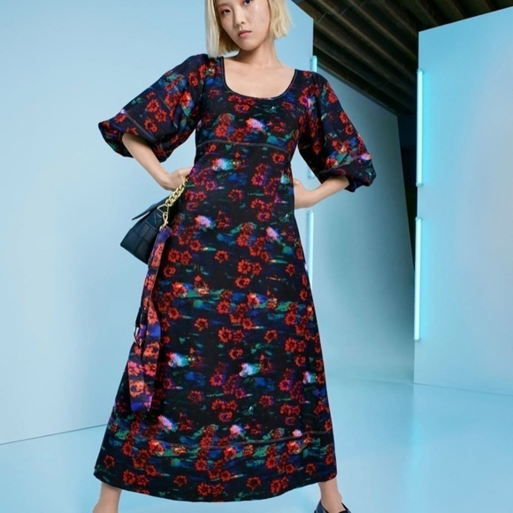 Rachel Comey x Target Kodak Red Floral Midi Dress NEW - Picture 1 of 9
